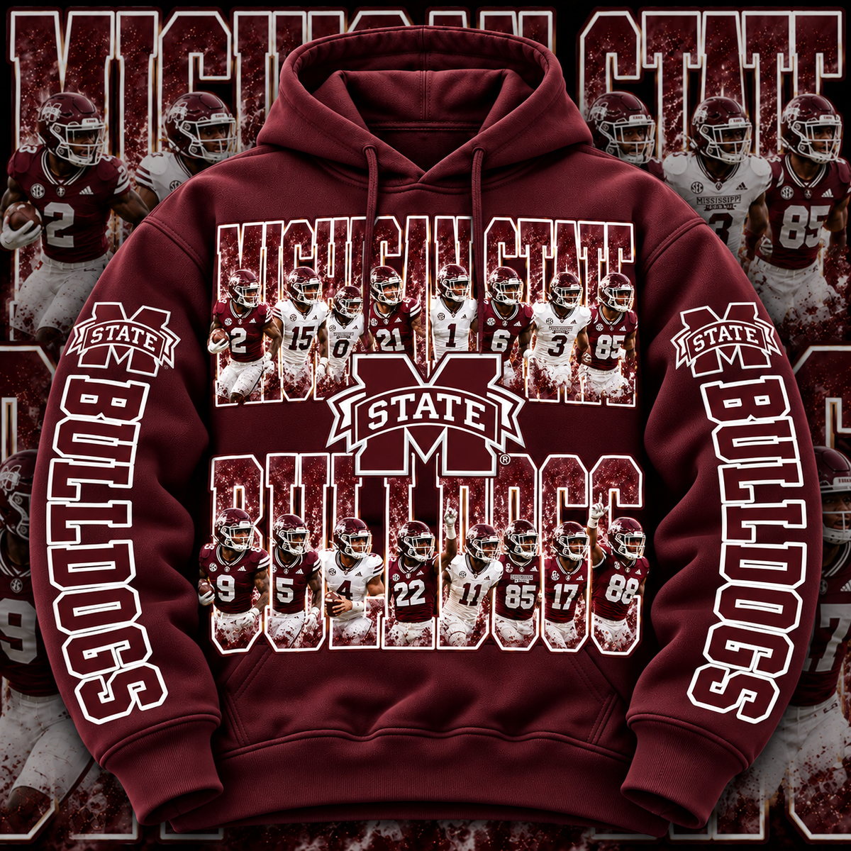COLLEGE FB HOODIE W/ SLEEVE PRINT COLLECTION
