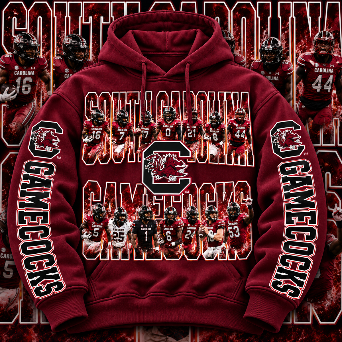 COLLEGE FB HOODIE W/ SLEEVE PRINT COLLECTION