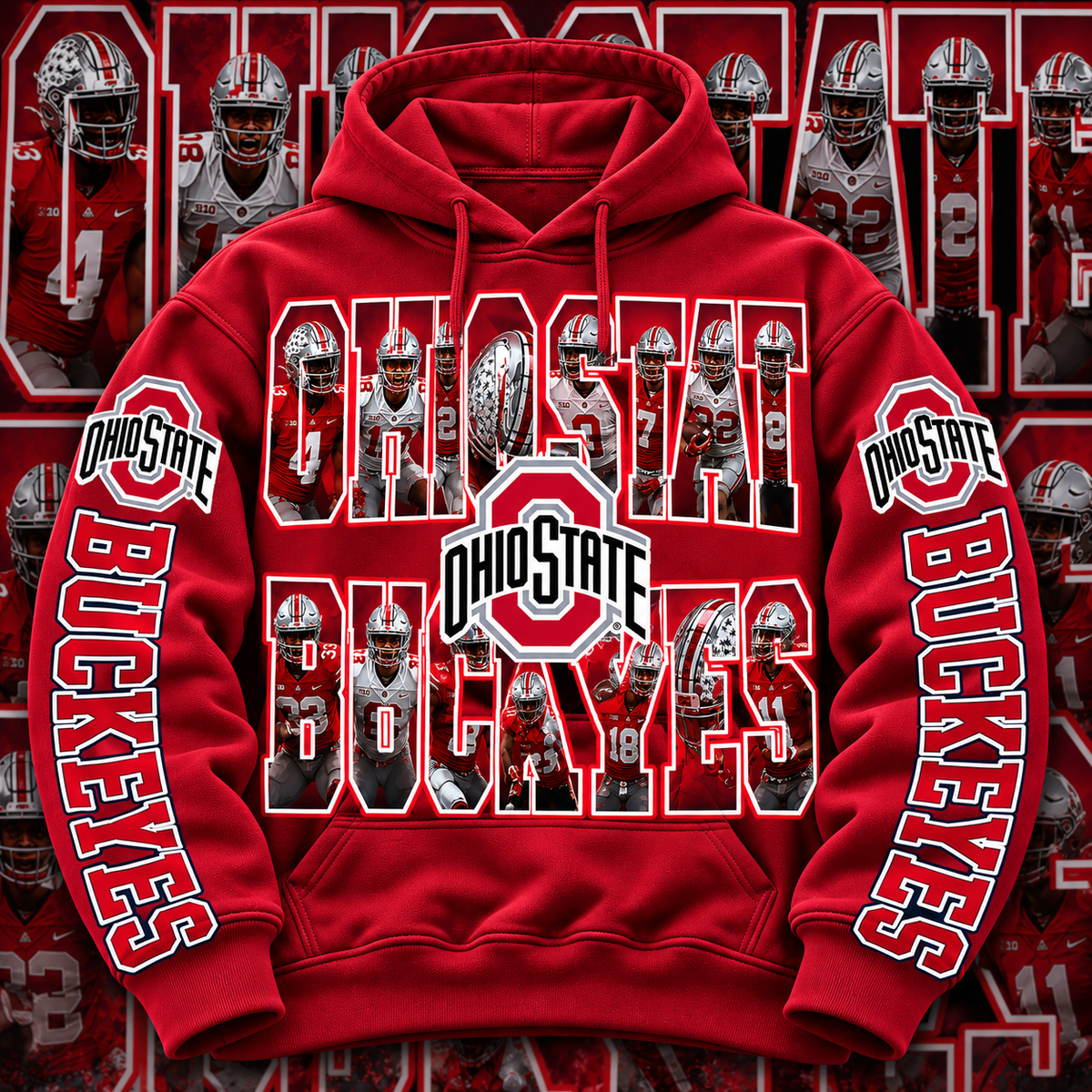 COLLEGE FB HOODIE W/ SLEEVE PRINT COLLECTION