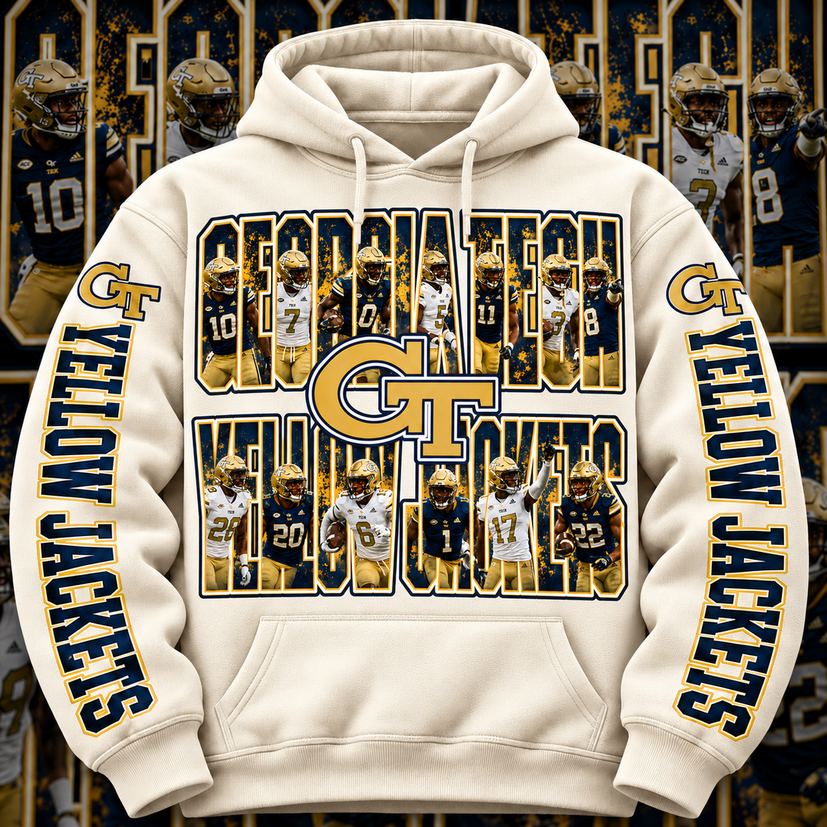 COLLEGE FB HOODIE W/ SLEEVE PRINT COLLECTION