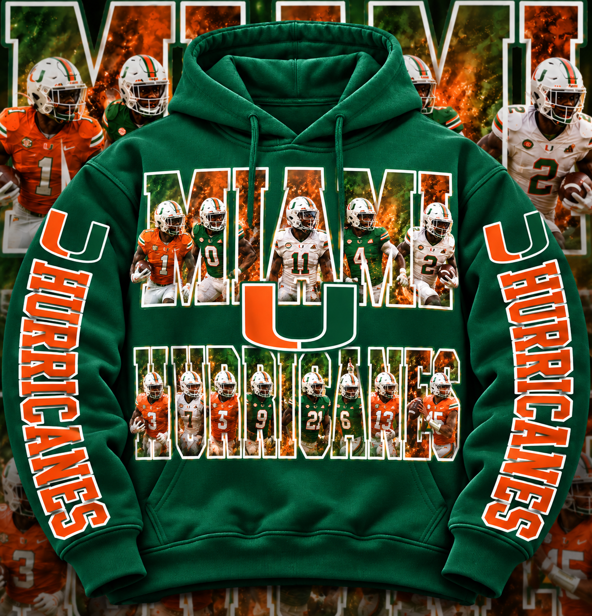 COLLEGE FB HOODIE W/ SLEEVE PRINT COLLECTION