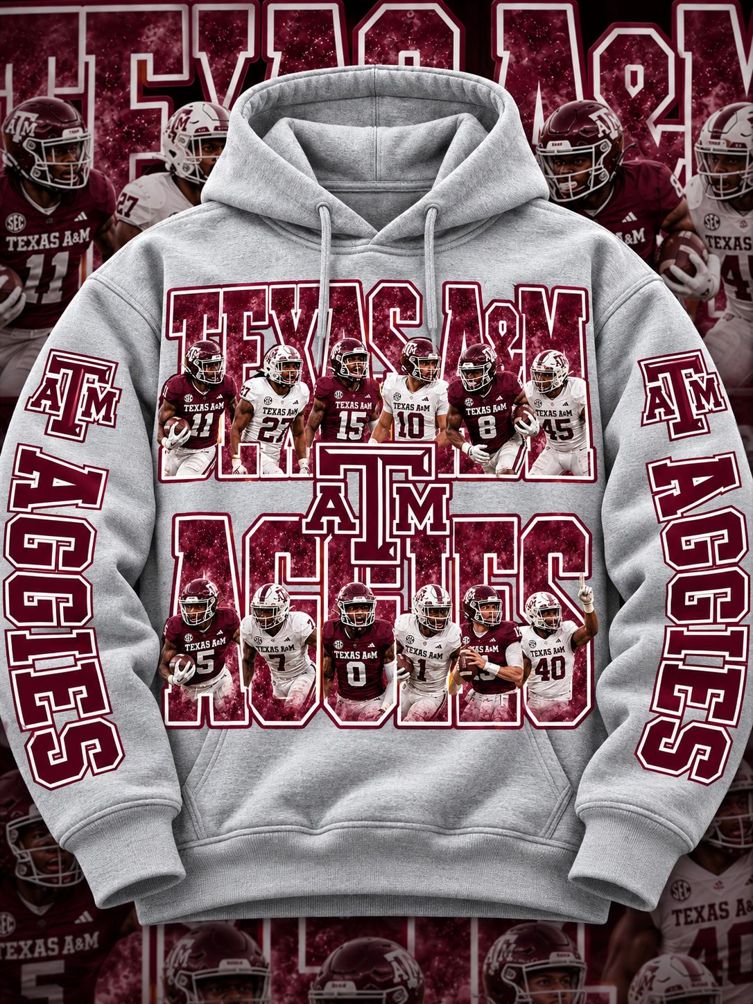 COLLEGE FB HOODIE W/ SLEEVE PRINT COLLECTION