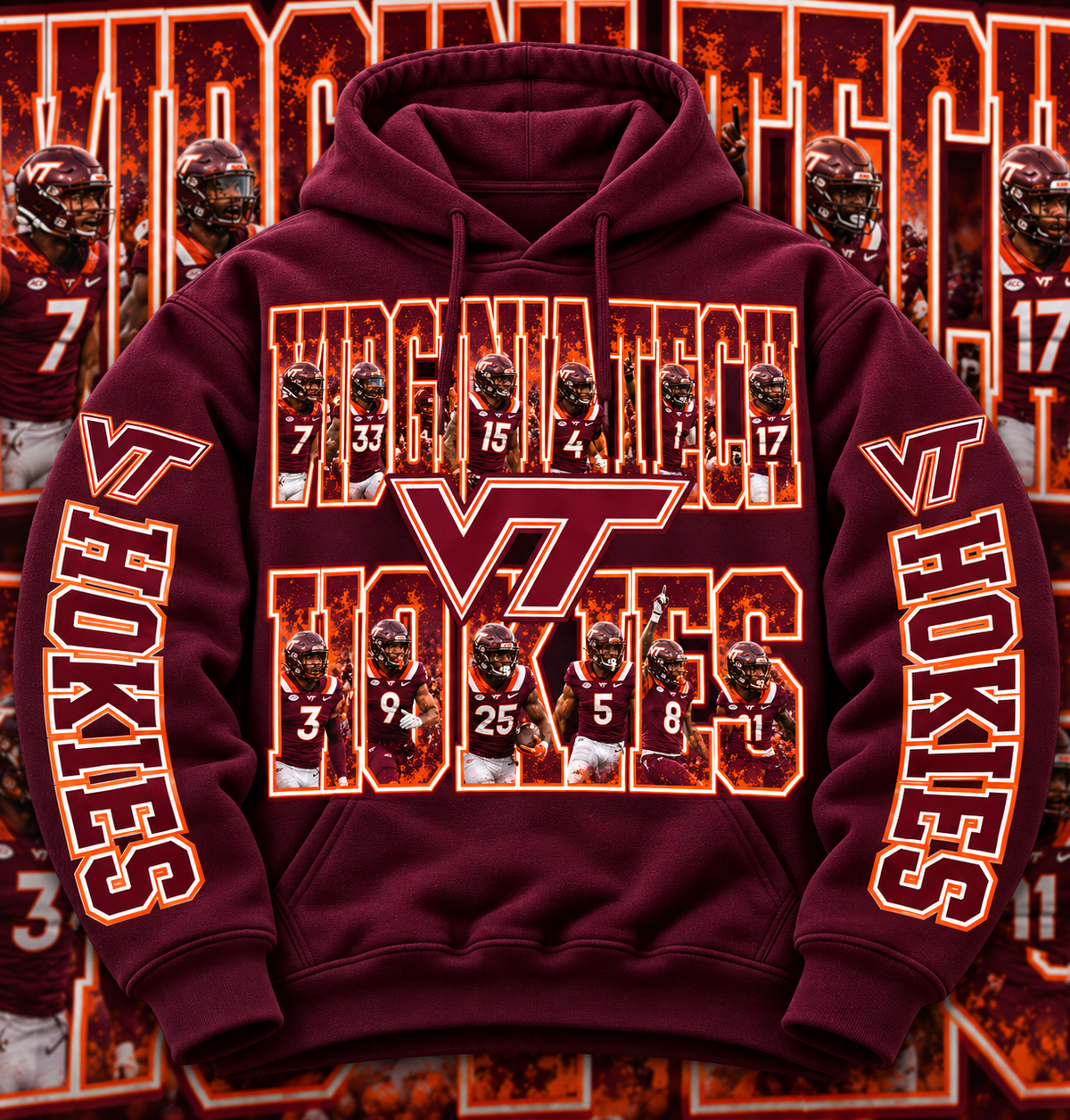 COLLEGE FB HOODIE W/ SLEEVE PRINT COLLECTION
