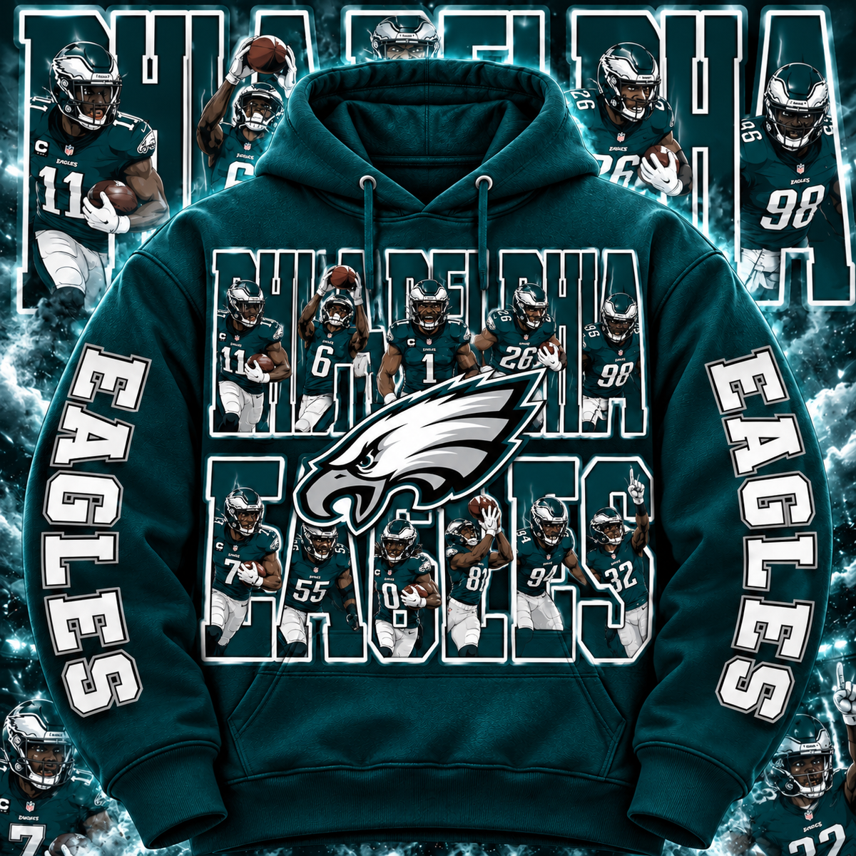 PRO FBALL HOODIE COLLECTION W/ SLEEVE PRINT GROUP 2