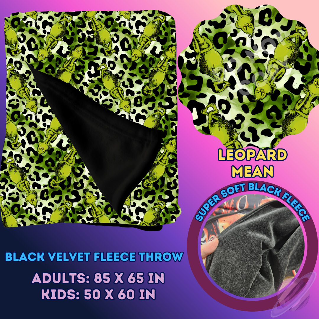 LEOPARD MEAN- SOFT BLACK FLEECE THROW 13-PREORDER CLOSING 1/14