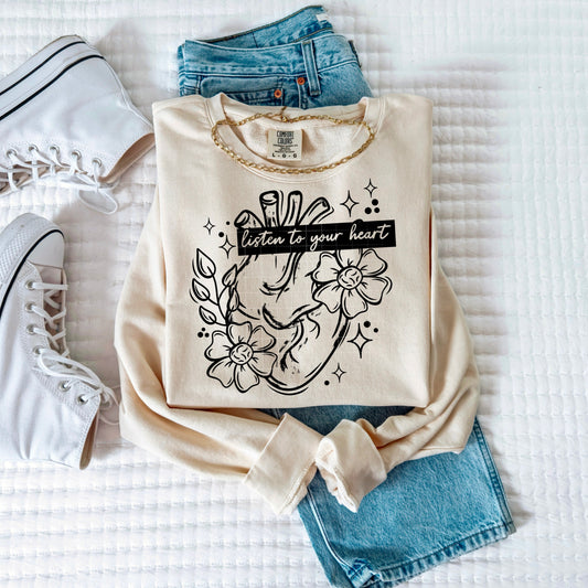 LISTEN TO YOUR HEART SKETCH SWEATSHIRT