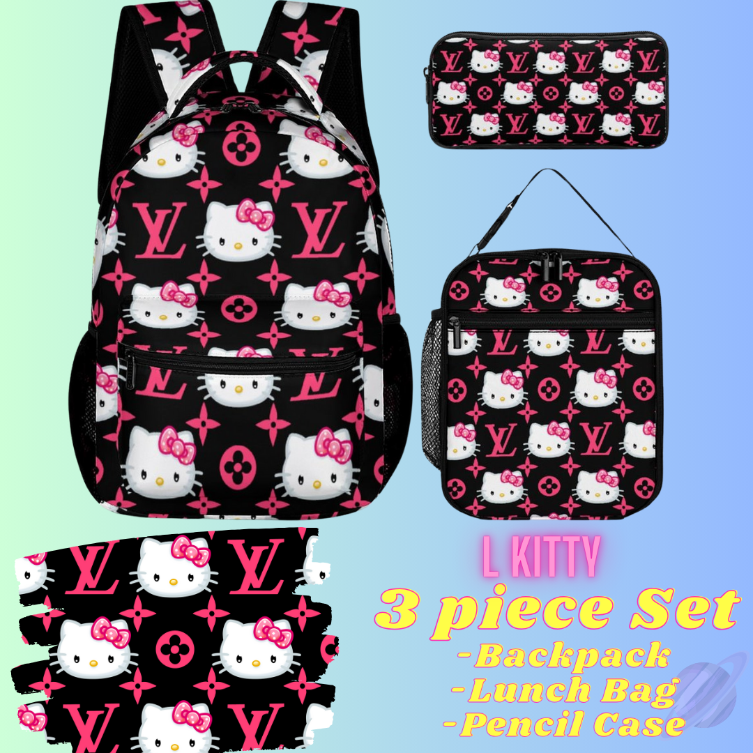 L KITTY-3 PIECE BACKPACK SET-PREORDER CLOSING 7/3
