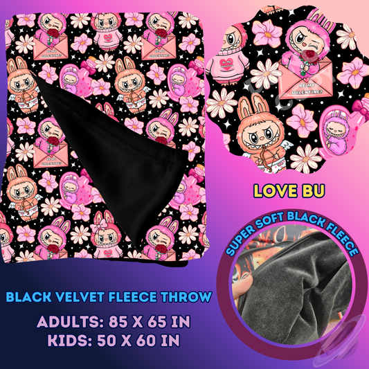 LOVE BU- SOFT BLACK FLEECE THROW 13-PREORDER CLOSING 1/14