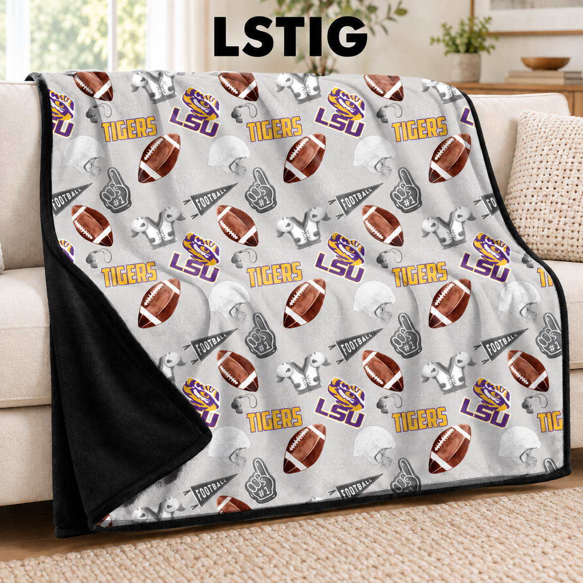 LSTG-FOOTBALL SOFT BLACK THROW-PREORDER CLOSING 9/30