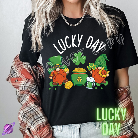 LUCKY DAY GNOMES - LETS GET LUCKY RUN -UNISEX TEE ADULTS/KIDS