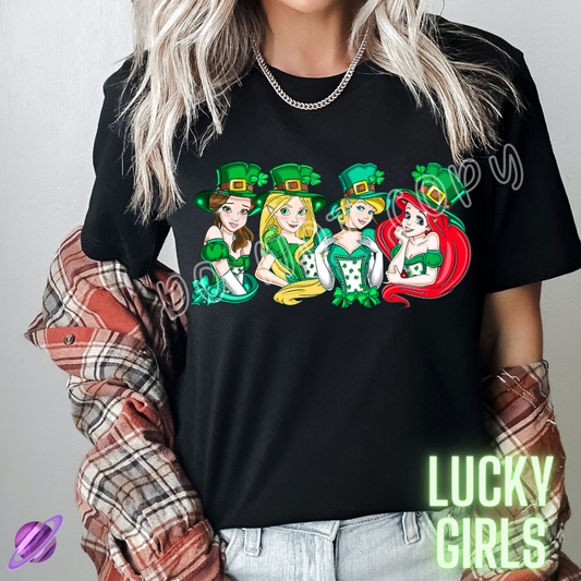 LUCKY GIRLS - LETS GET LUCKY RUN -UNISEX TEE ADULTS/KIDS