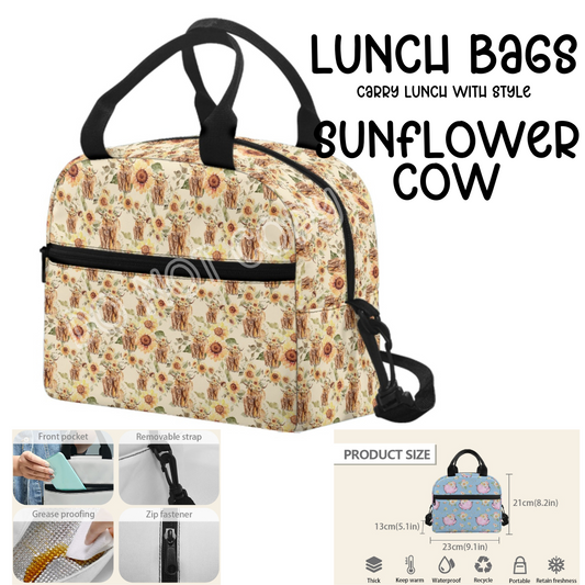 SUNFLOWER COW - LUNCH BAGS