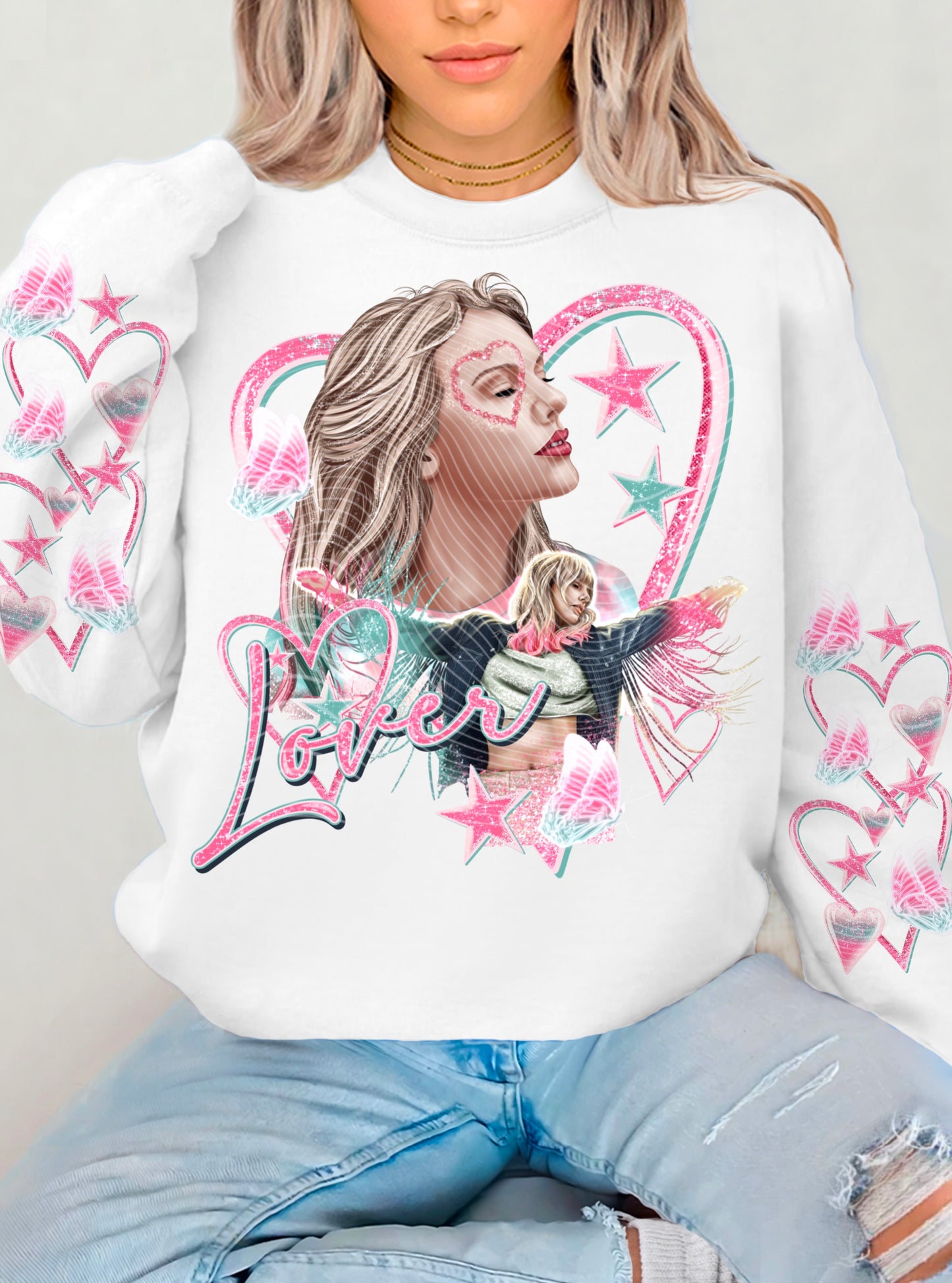 LOVER SWEATSHIRT W/ SLEEVE PRINT