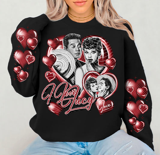 TV LOVERS SWEATSHIRT W/ SLEEVE PRINT