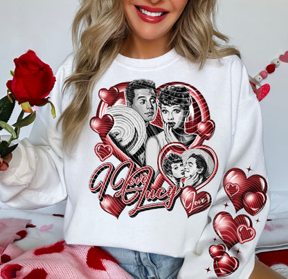 TV LOVERS SWEATSHIRT W/ SLEEVE PRINT