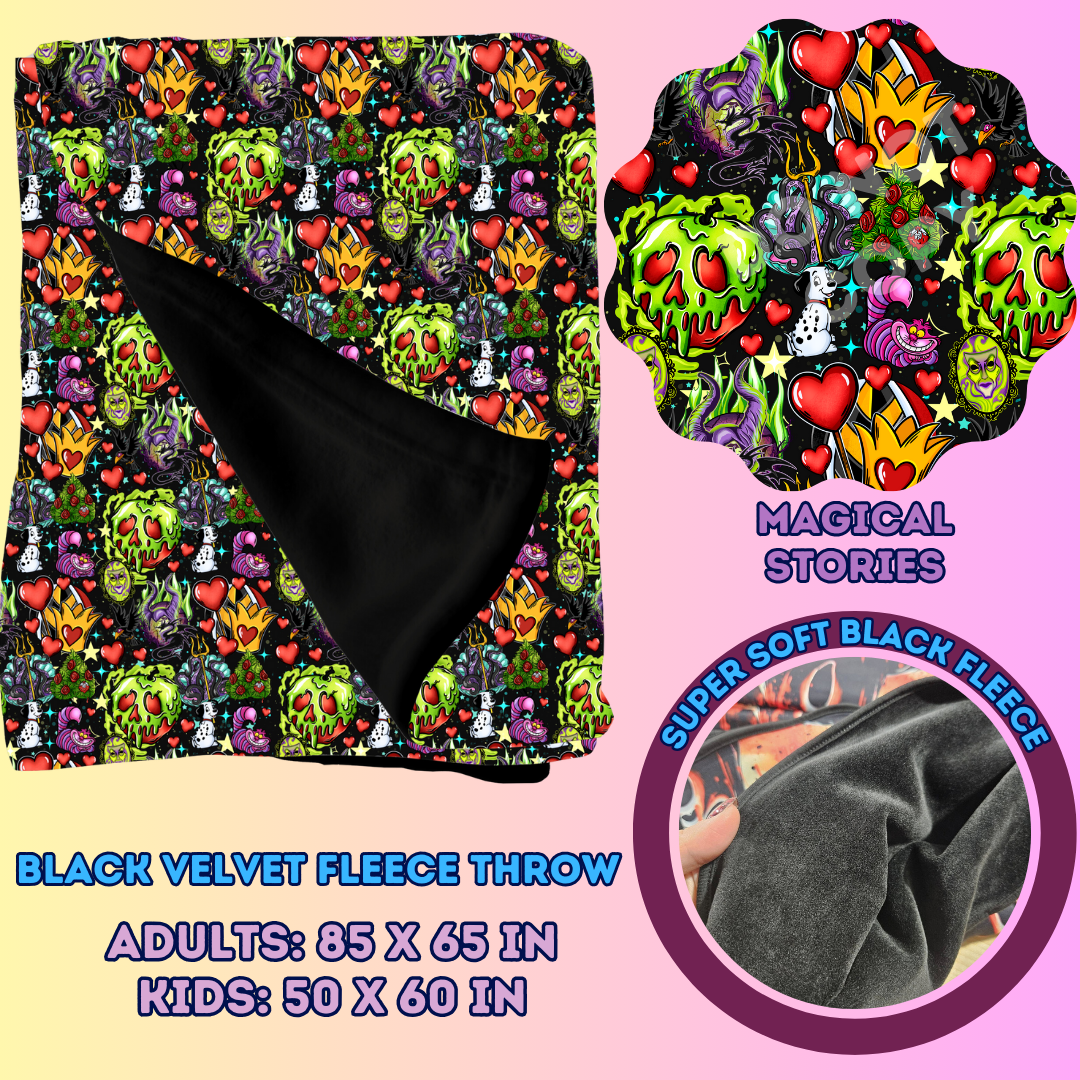 MAGICAL STORIES - SOFT BLACK FLEECE THROWS 7 - PREORDER CLOSING 1/13