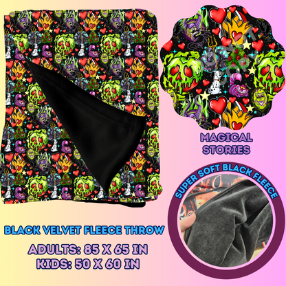 MAGICAL STORIES - SOFT BLACK FLEECE THROWS 7 - PREORDER CLOSING 1/13