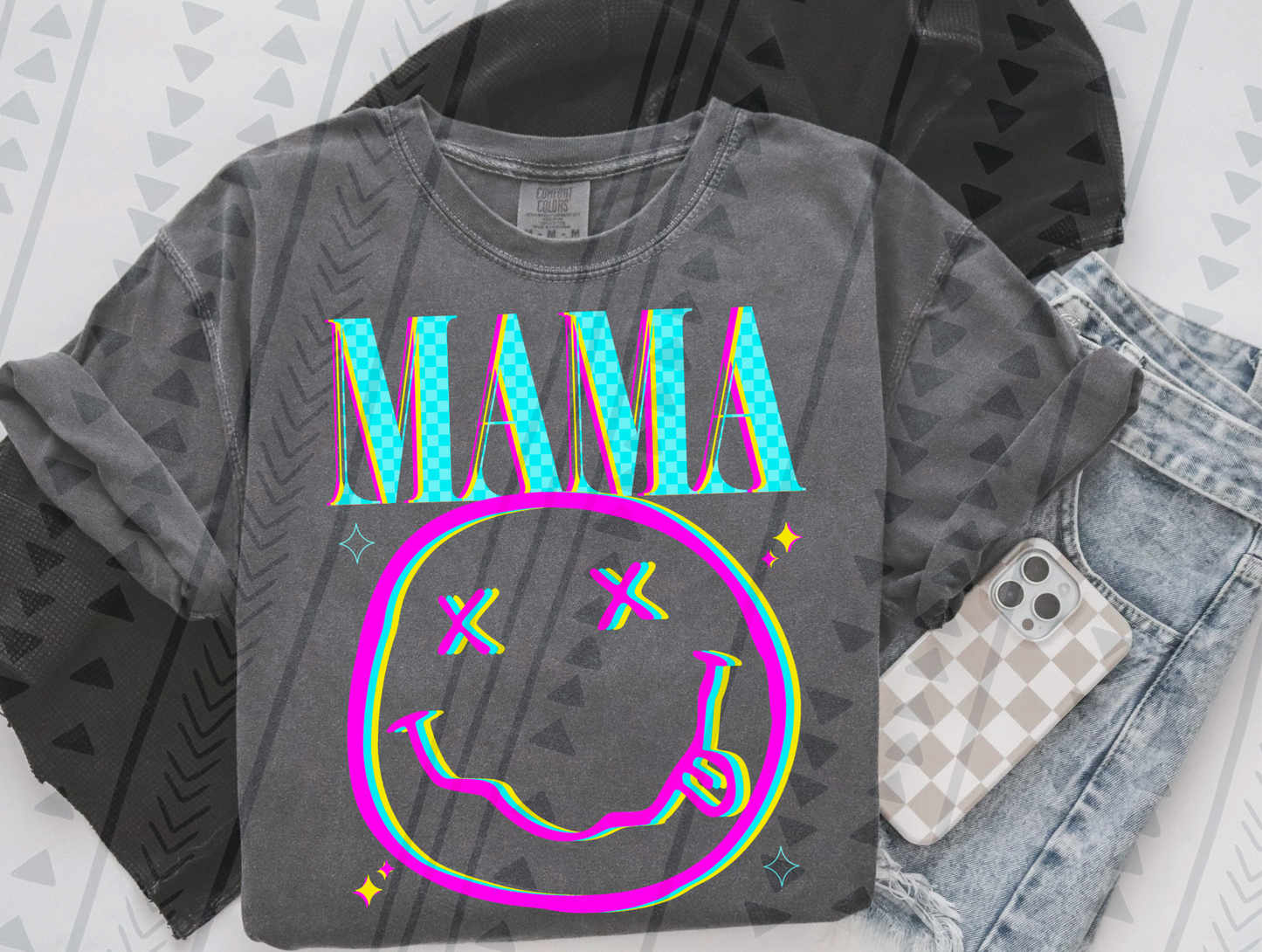 MAMA SMILEY TRIPPY TEE