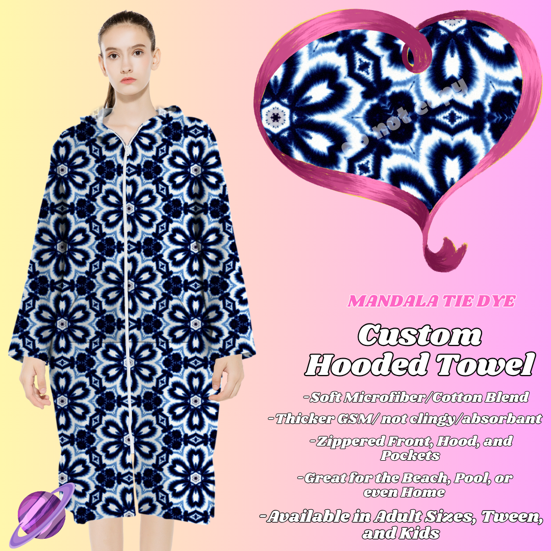 MANDALA TIE DYE- HOODED TOWEL- PREORDER CLOSING 4/27