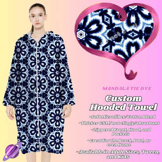 MANDALA TIE DYE- HOODED TOWEL- PREORDER CLOSING 4/27