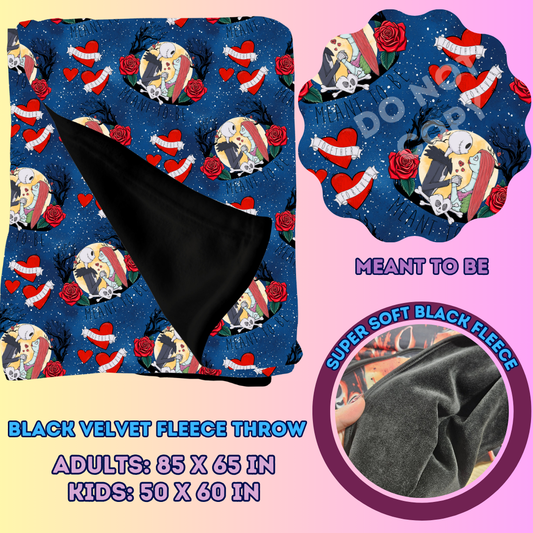 MEANT TO BE - SOFT BLACK FLEECE THROWS 7 - PREORDER CLOSING 1/13