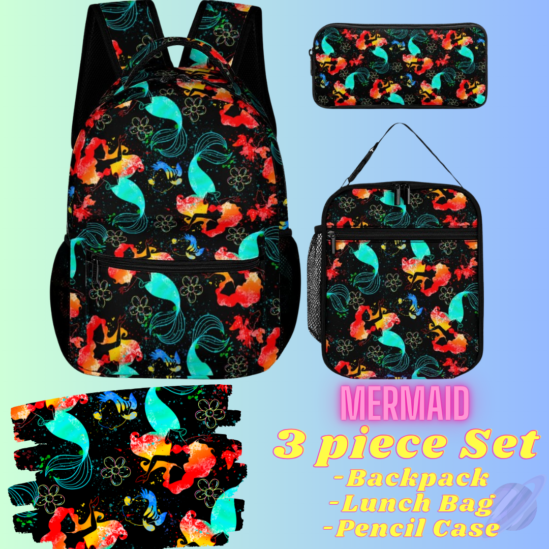 MERMAID-3 PIECE BACKPACK SET-PREORDER CLOSING 7/3