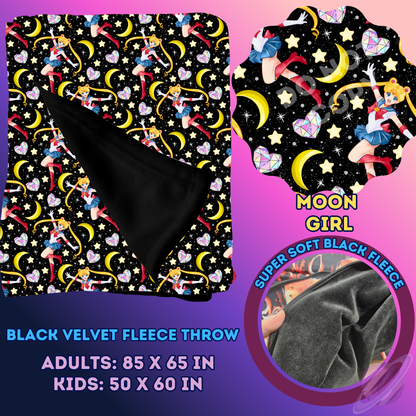 MOON GIRL- SOFT BLACK FLEECE THROW 13-PREORDER CLOSING 1/14