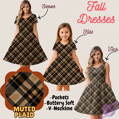 MUTED PLAID- FALL DRESS PREORDER- CLOSING 9/12