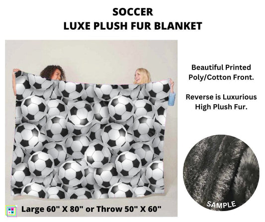 Preorder! Closes 4/25. ETA July. Soccer Luxe Plush Fur Blanket 2 Sizes