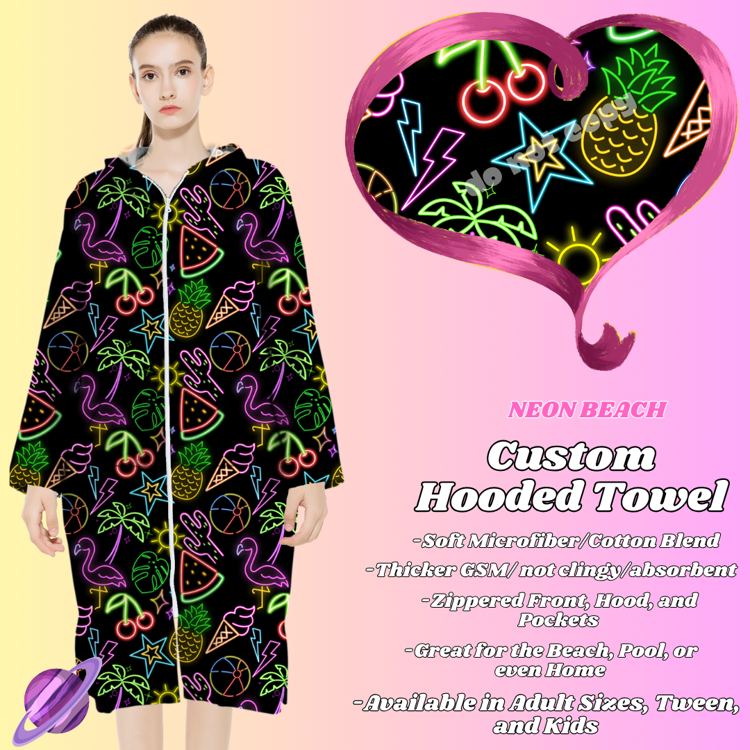 NEON BEACH- HOODED TOWEL- PREORDER CLOSING 4/27
