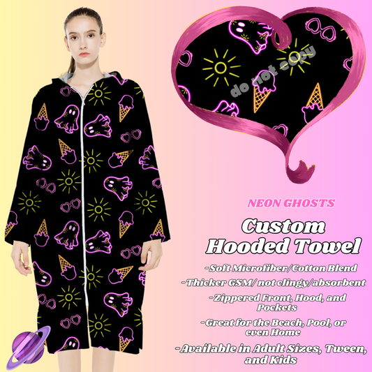 NEON GHOSTS- HOODED TOWEL- PREORDER CLOSING 4/27