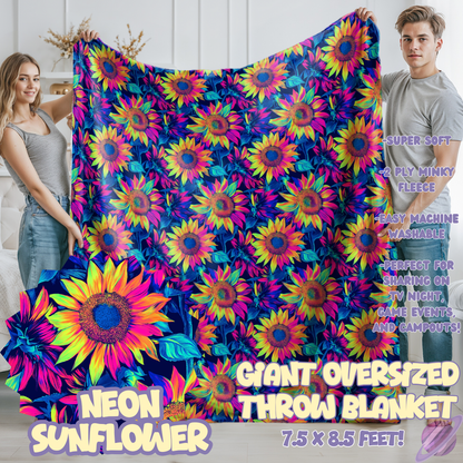 NEON SUNFLOWER- OVERSIZED THROW BLANKET