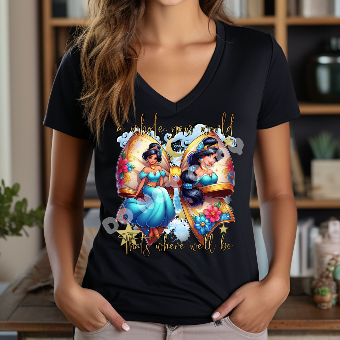 NEW WORLD BOW - BOW RUN- V NECK TEE/TANK TOP