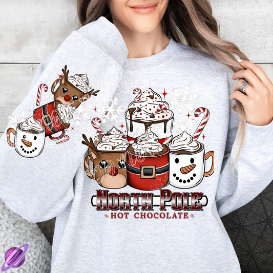 NORTH POLE COCOA - BOOT RUN 1 - CREWNECK SWEATSHIRT W/ SLEEVE PRINT