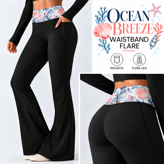 OCEAN BREEZE-PATTERN WAIST FLARE-PREORDER CLOSING 10/7