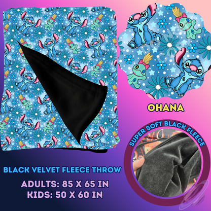 OHANA- SOFT BLACK FLEECE THROW 13-PREORDER CLOSING 1/14