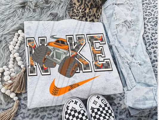 ORANGE MONSTER TRUCK SWISH SWEATSHIRT