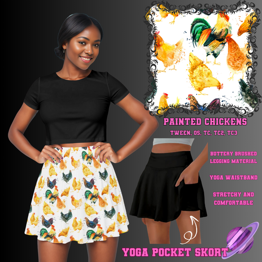 PAINTED CHICKENS -SKORT 4 PREORDER CLOSING 2/13