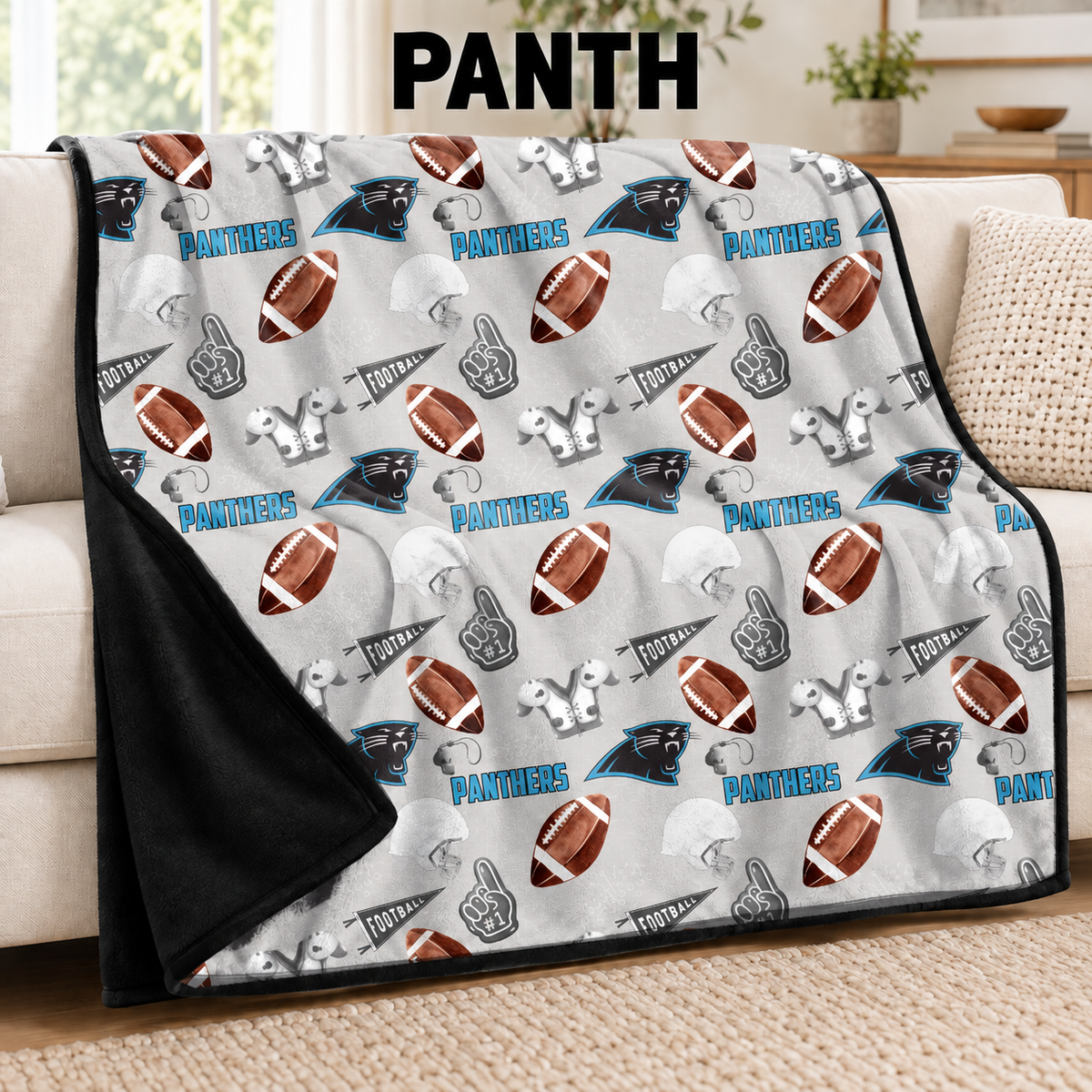 PANTH-FOOTBALL SOFT BLACK THROW-PREORDER CLOSING 9/30