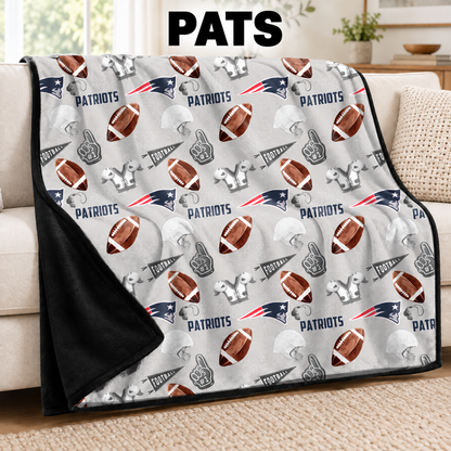 PATS-FOOTBALL SOFT BLACK THROW-PREORDER CLOSING 9/30