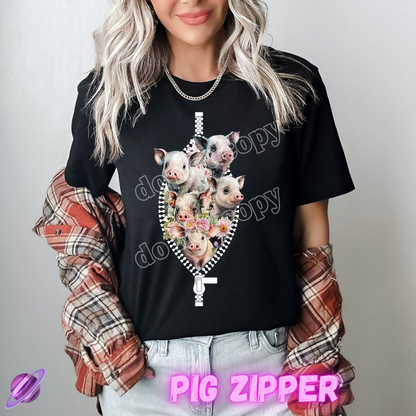 ZIPPER RUN-PIG ZIPPER-UNISEX TEE ADULTS/KIDS PREORDER CLOSING 1/29 ETA APRIL