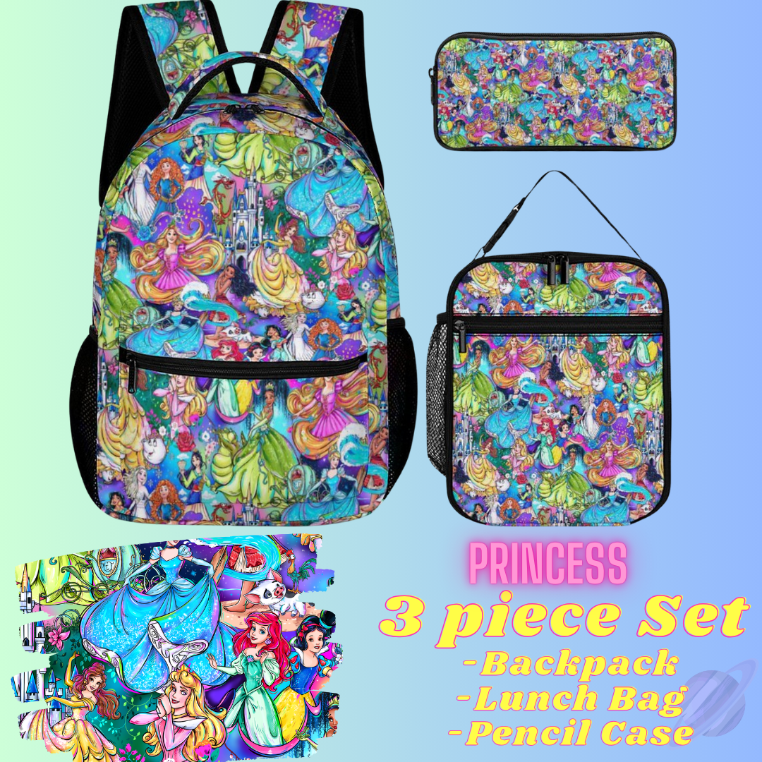 PRINCESS-3 PIECE BACKPACK SET-PREORDER CLOSING 7/3