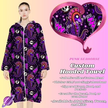PUNK SEAHORSE- HOODED TOWEL- PREORDER CLOSING 4/27