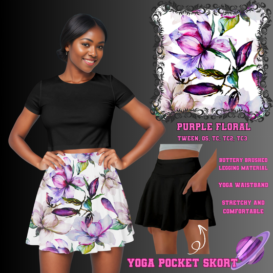 PURPLE FLORAL -SKORT 4 PREORDER CLOSING 2/13