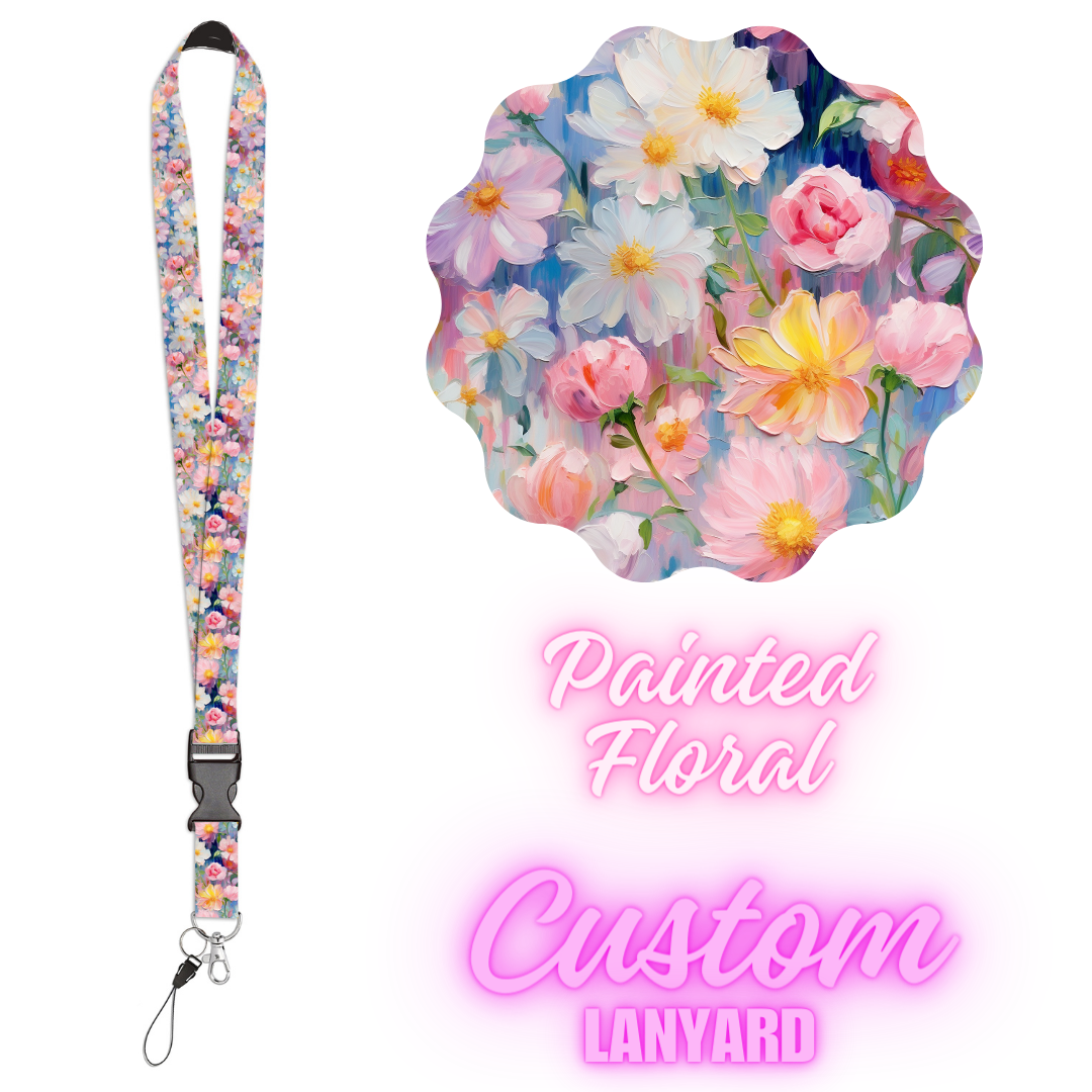 CUSTOM LANYARDS-PAINTED FLORAL