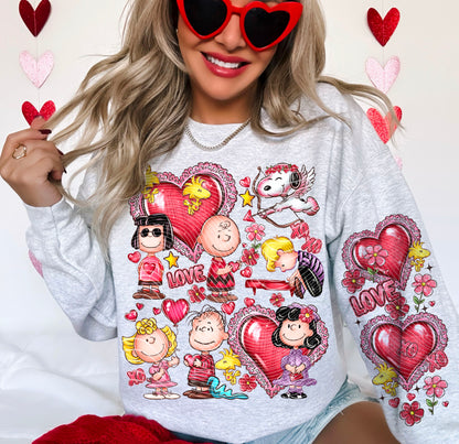 CB LOVE- CREWNECK SWEATSHIRT W/ SLEEVE PRINT