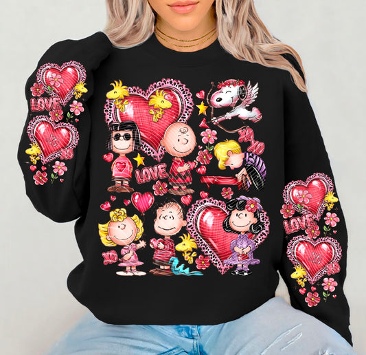 CB LOVE- CREWNECK SWEATSHIRT W/ SLEEVE PRINT