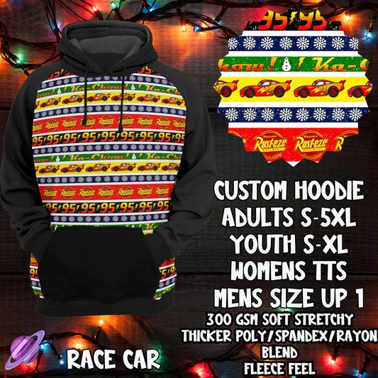 RACE CAR-HOODIE-XMAS SWEATER PREORDER-9/27