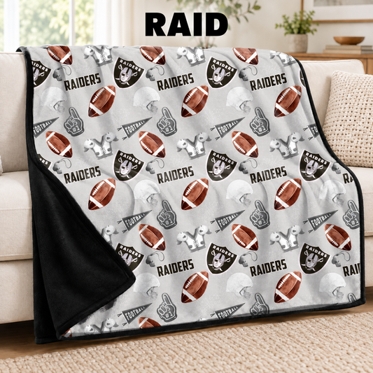 RAID-FOOTBALL SOFT BLACK THROW-PREORDER CLOSING 9/30