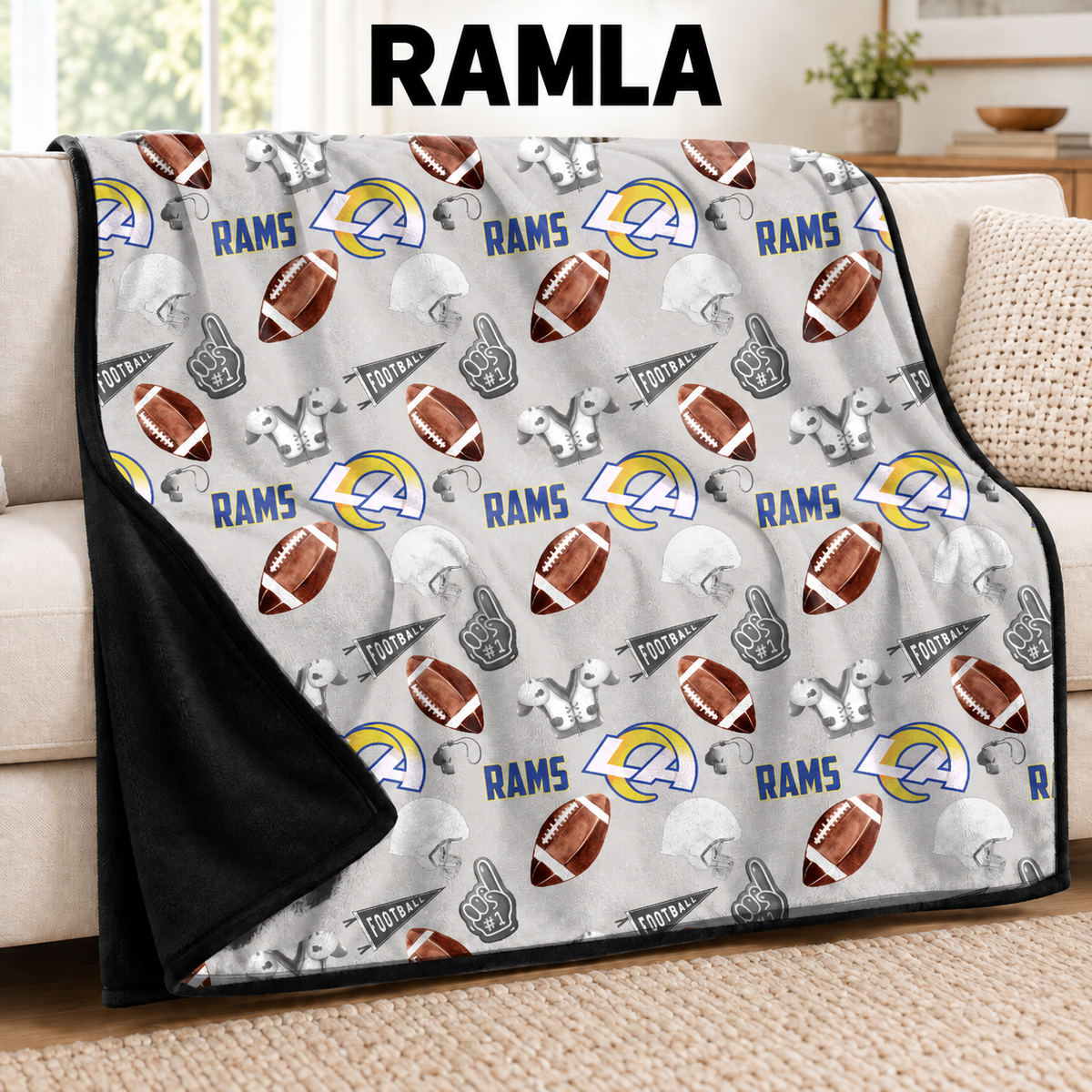 RAMLA-FOOTBALL SOFT BLACK THROW-PREORDER CLOSING 9/30